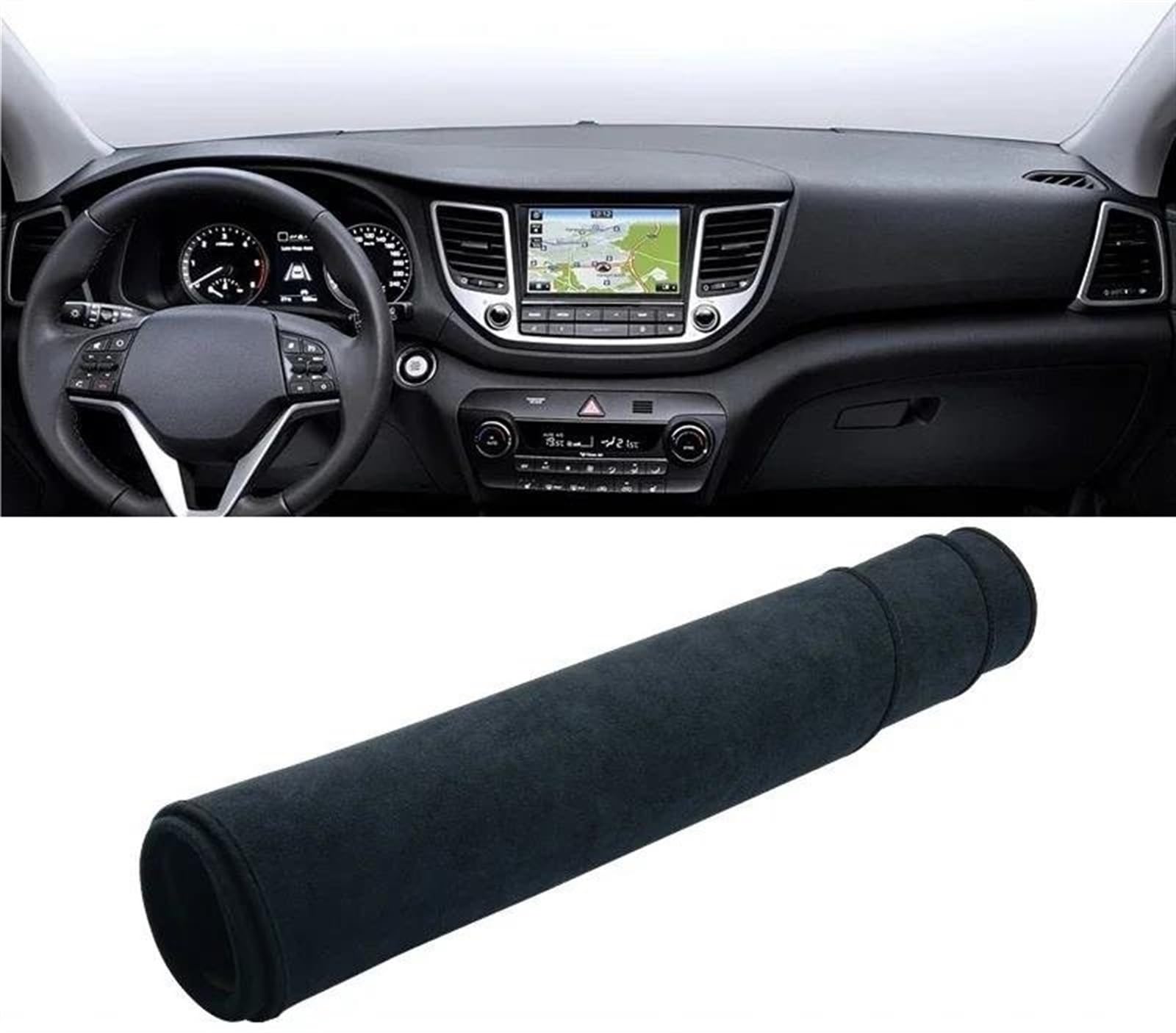 Armaturenbrett Abdeckung Matte Auto Armaturenbrett Abdeckung Für Hyundai Für Tucson TL 2015 2016 2017 2018 Instrument Schreibtisch Sonnenschutz Matte Dash rutschfeste Pad(B LHD Black) von ELDVSUA