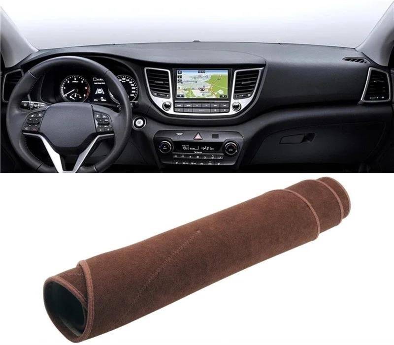 Armaturenbrett Abdeckung Matte Auto Armaturenbrett Abdeckung Für Hyundai Für Tucson TL 2015 2016 2017 2018 Instrument Schreibtisch Sonnenschutz Matte Dash rutschfeste Pad(B LHD Brown) von ELDVSUA