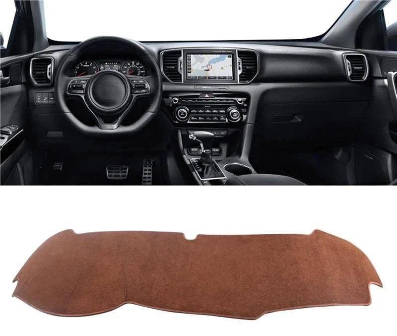 Armaturenbrett Abdeckung Matte Auto Armaturenbrett Abdeckung Für Kia Für Sportage 4 QL 2016 2017 2018 2019 2020 2021 Instrument Schreibtisch Sonnenschutz Matte(B LHD Brown) von ELDVSUA