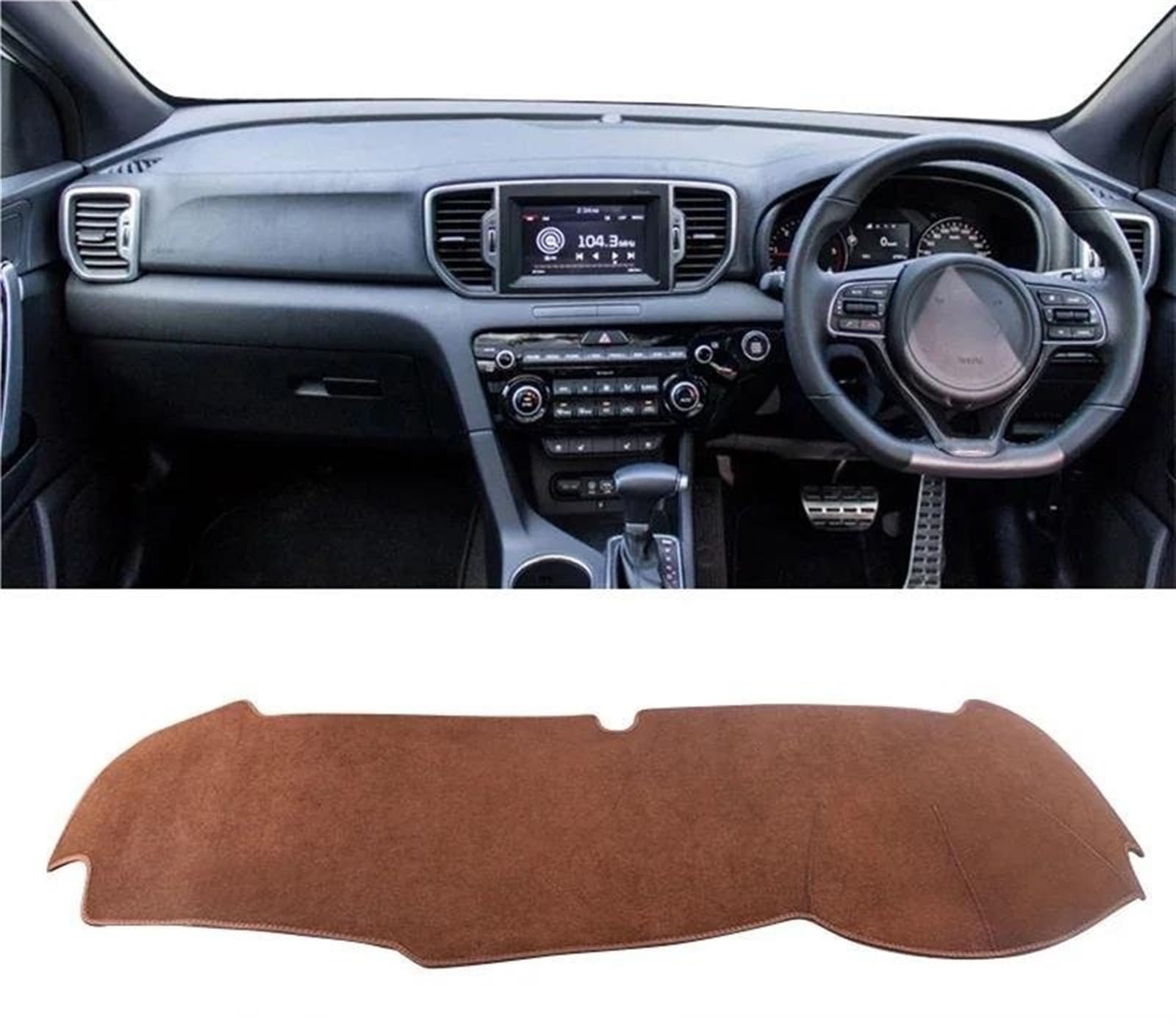 Armaturenbrett Abdeckung Matte Auto Armaturenbrett Abdeckung Für Kia Für Sportage 4 QL 2016 2017 2018 2019 2020 2021 Instrument Schreibtisch Sonnenschutz Matte(B RHD Brown) von ELDVSUA