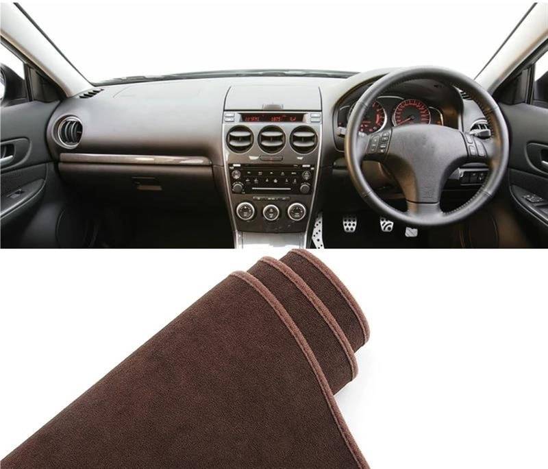 Armaturenbrett Abdeckung Matte Auto Armaturenbrett Abdeckung Für Mazda 6 GG 2002 2003 2004 2005 2006 2007 Instrument Schreibtisch Sonnenschutz Matte Dash Pad(B RHD Brown) von ELDVSUA