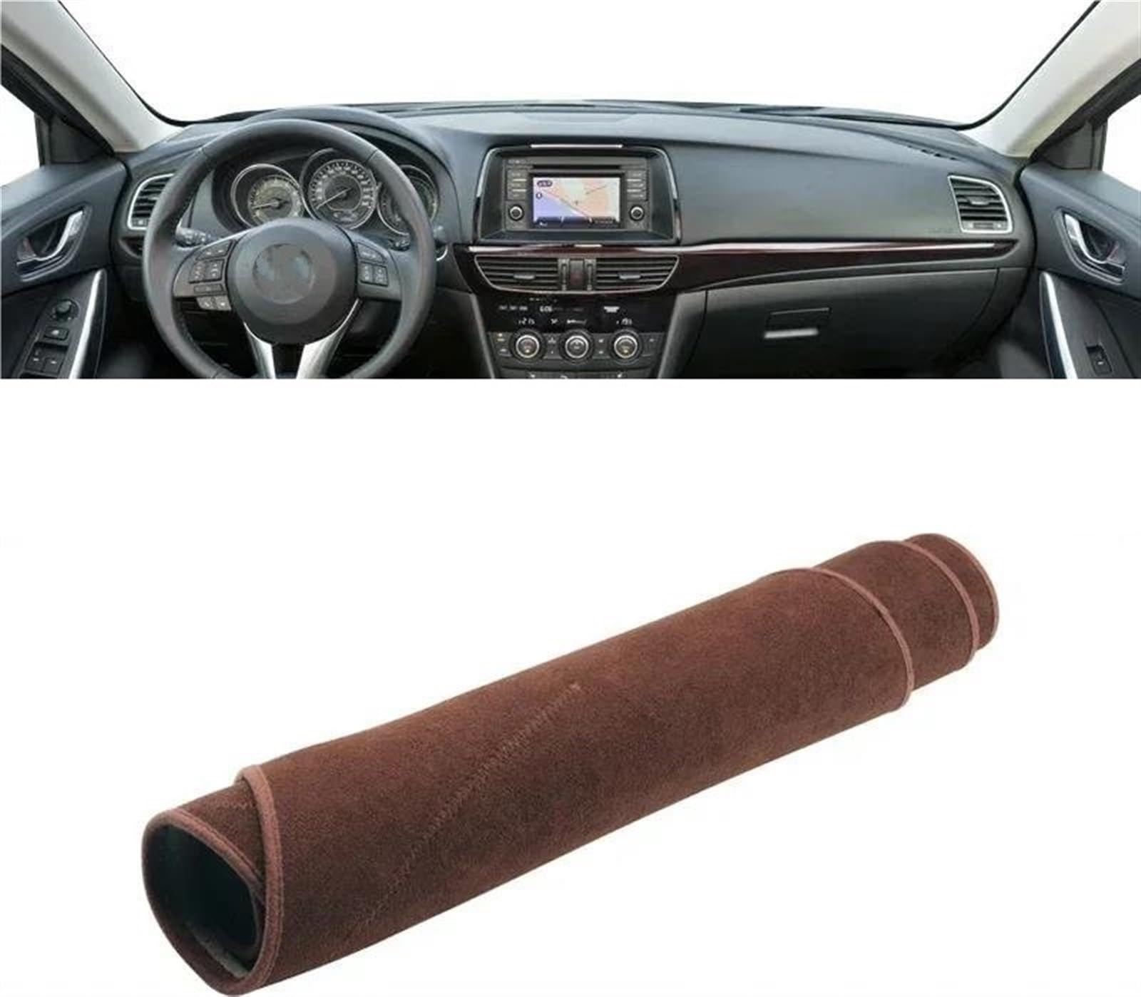 Armaturenbrett Abdeckung Matte Auto Armaturenbrett Abdeckung Für Mazda 6 GJ Für Atenza 2013 2014 2015 Instrument Schreibtisch Sonnenschutz Matte Dash Rutsch Pad Teppiche(B LHD Brown) von ELDVSUA