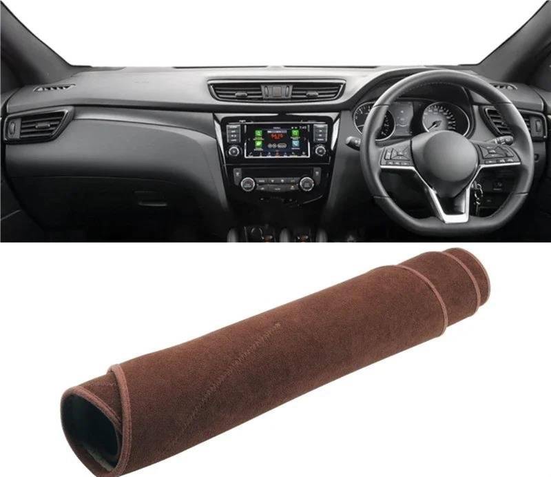 Armaturenbrett Abdeckung Matte Auto Armaturenbrett Abdeckung Für Nissan Für Qashqai J11 2014 2015 2016 2017 2018 2019 2020 Instrument Schreibtisch Sonnenschutz Matte(B RHD Brown) von ELDVSUA