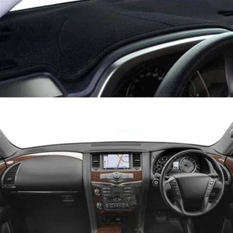 Armaturenbrett Abdeckung Matte Auto Dashboard Abdeckung Für Infiniti QX56 QX80 2011 2012 2013 2014 2015 2016 2017 2018 2019 Dashboard Sonnenschutz(Black RHD) von ELDVSUA