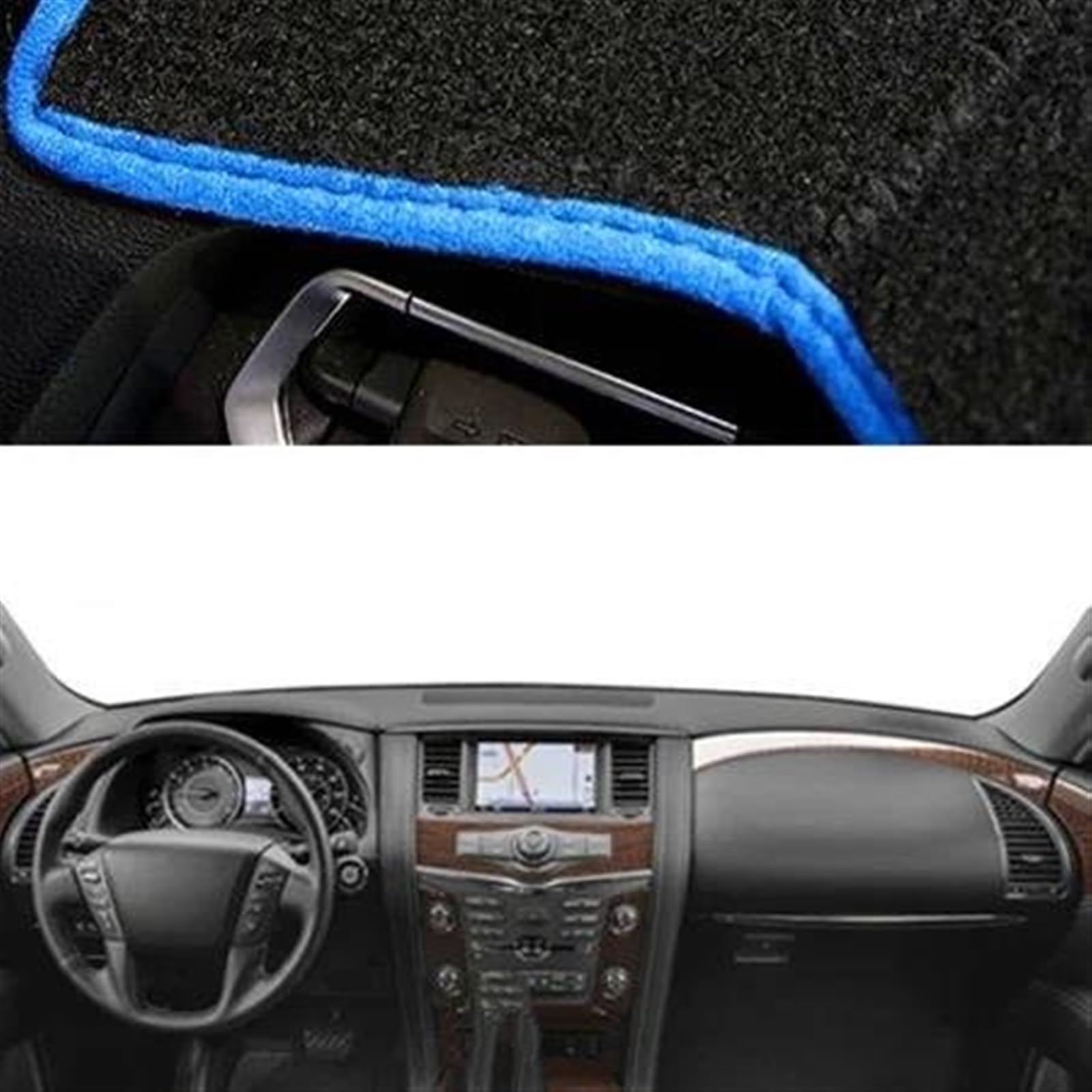 Armaturenbrett Abdeckung Matte Auto Dashboard Abdeckung Für Infiniti QX56 QX80 2011 2012 2013 2014 2015 2016 2017 2018 2019 Dashboard Sonnenschutz(Blue LHD) von ELDVSUA