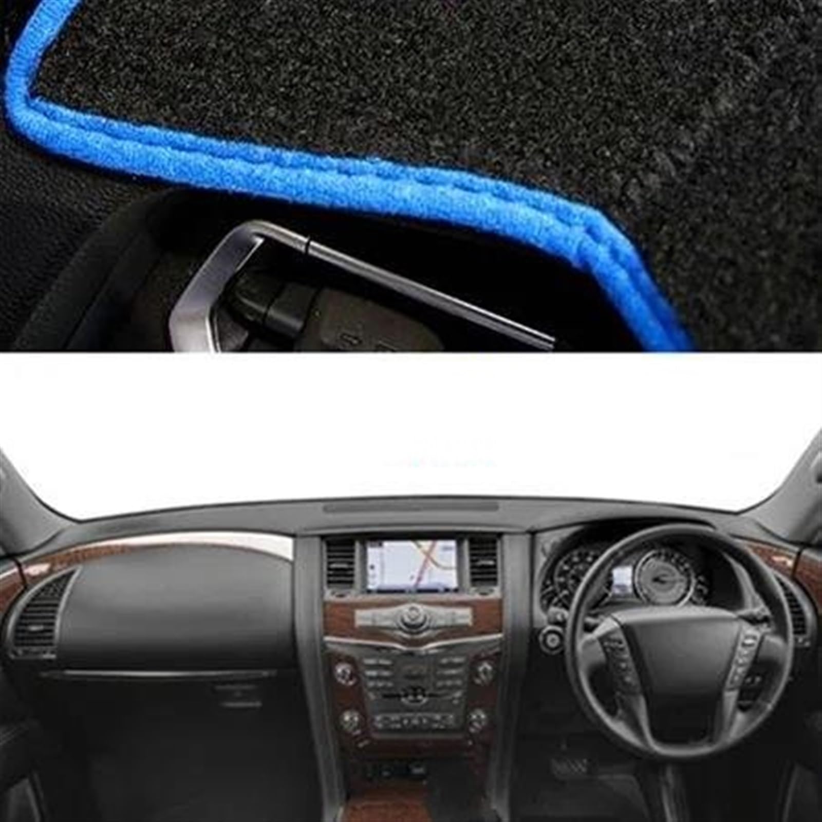 Armaturenbrett Abdeckung Matte Auto Dashboard Abdeckung Für Infiniti QX56 QX80 2011 2012 2013 2014 2015 2016 2017 2018 2019 Dashboard Sonnenschutz(Blue RHD) von ELDVSUA