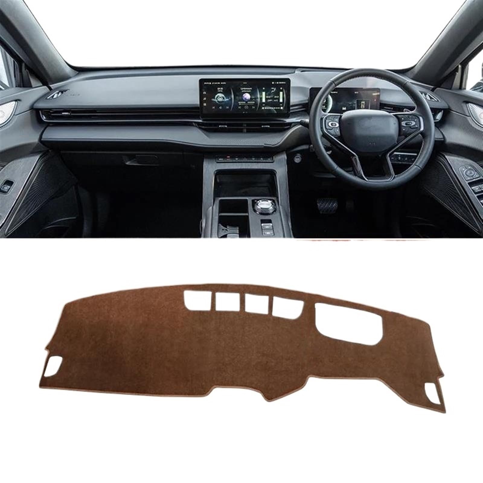 Armaturenbrett Abdeckung Matte Auto Dashboard Vermeiden Licht Pad Instrument Plattform Teppich Für Haval H6 3rd Gen GT 2021 2022 2023 2024 Für PHEV(B Brown RHD) von ELDVSUA