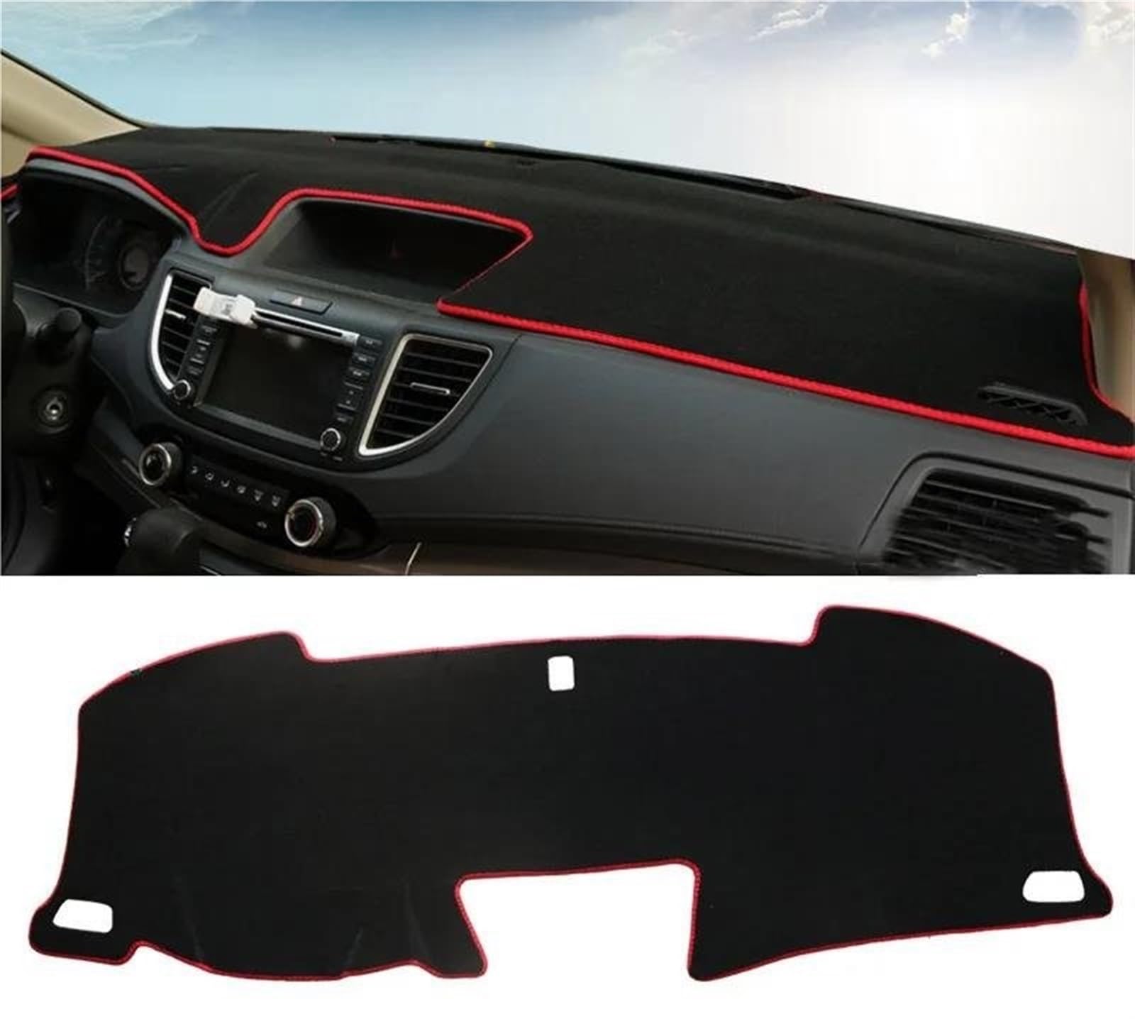 Armaturenbrett Abdeckung Matte Für CRV 5th 2017 2018 2019 2020 2021 2022 Auto Dashboard Abdeckung Matte Vermeiden Licht Pad Instrument Plattform Dashboard Teppich(2012-2016 Red Side) von ELDVSUA