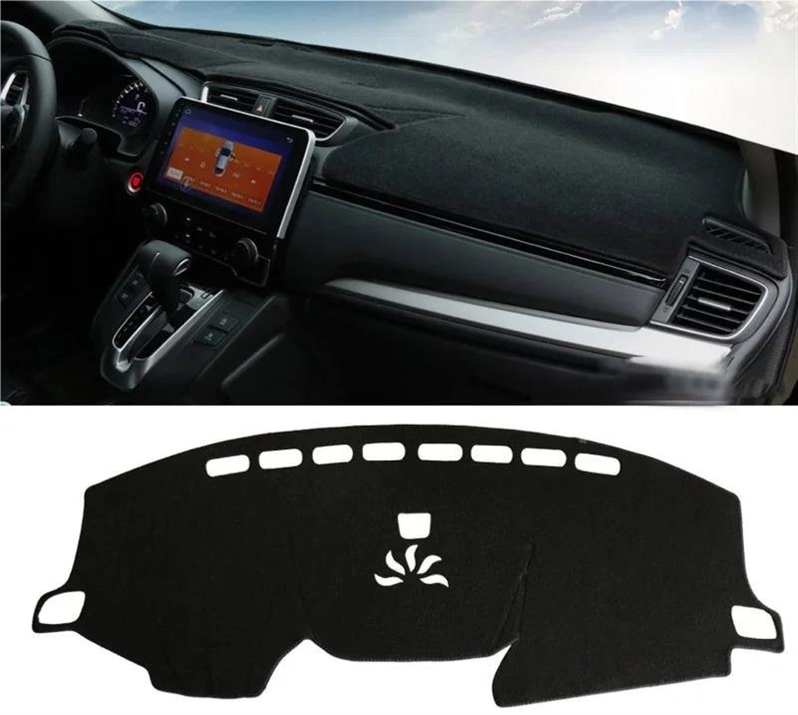 Armaturenbrett Abdeckung Matte Für CRV 5th 2017 2018 2019 2020 2021 2022 Auto Dashboard Abdeckung Matte Vermeiden Licht Pad Instrument Plattform Dashboard Teppich(2017-2022 Black Side) von ELDVSUA