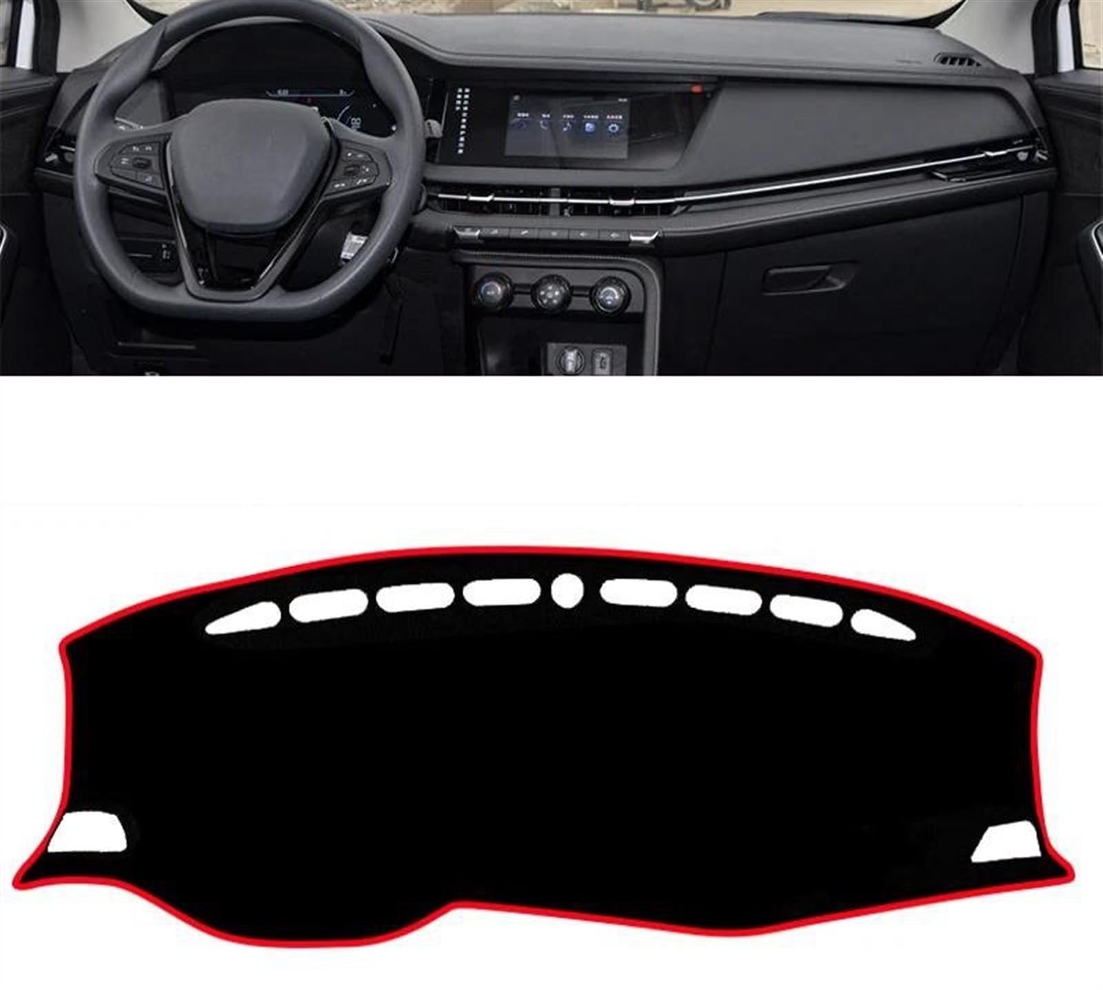 Armaturenbrett Abdeckung Matte Für Changan CS15 2016 2017 2018 2019 2020 2021 2022 2023 Auto Dashboard Abdeckung Matte Dashboard Sonnenschutz Teppich(A 2019-2023 Red) von ELDVSUA