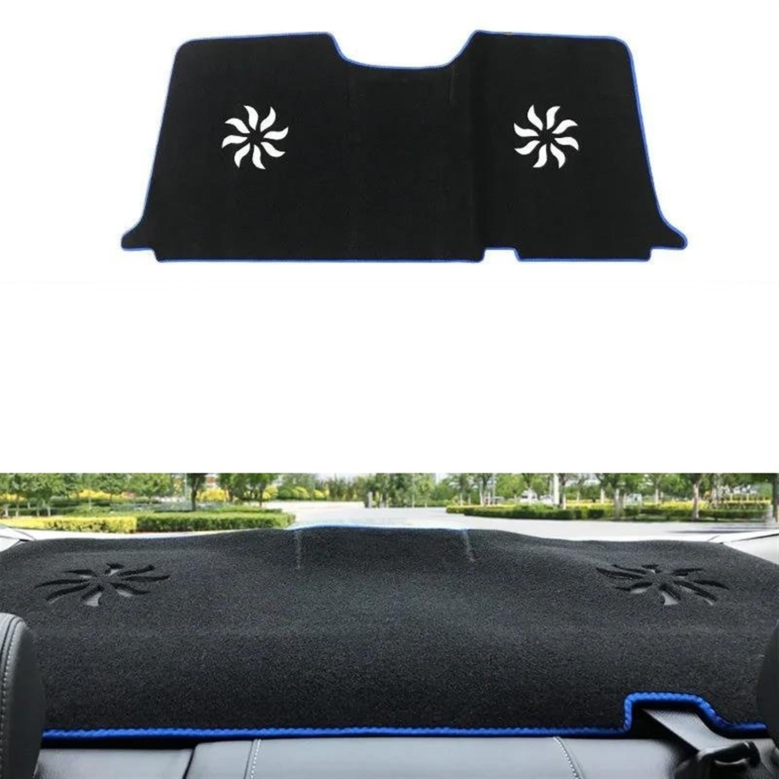 Armaturenbrett Abdeckung Matte Für Civic X 10th 2016 2017 2018 2019 2020 Auto Dashboard Abdeckungen Matte Vermeiden Licht Pad Instrument Plattform Kissen Teppiche(Rear Blue Side) von ELDVSUA