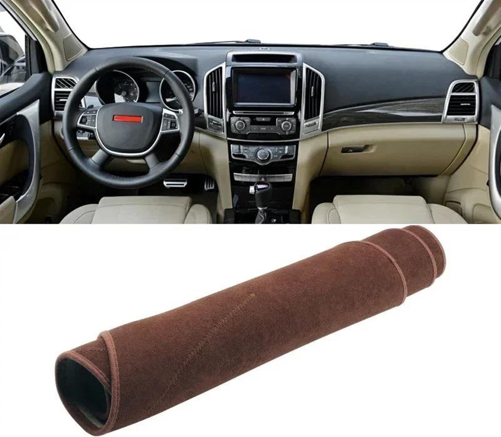 Armaturenbrett Abdeckung Matte Für Haval H9 2015 2016 2017 2018 2019 2020 2021 Auto Armaturenbrett Abdeckung Dash Matte Sonnenschutz rutschfeste Pad(B LHD Brown) von ELDVSUA