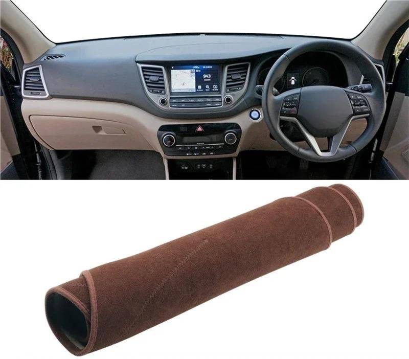 Armaturenbrett Abdeckung Matte Für Hyundai Für Tucson TL 2015 2016 2017 2018 Auto-Armaturenbrett-Sonnenschutz-Abdeckung Instrumententafel-Matte rutschfeste Unterlage(B RHD Brown) von ELDVSUA