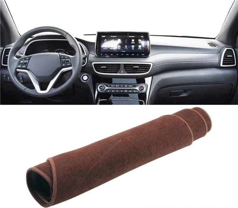 Armaturenbrett Abdeckung Matte Für Hyundai Für Tucson TL 2019 2020 Auto Dashboard Sonnenschutz Abdeckung Instrument Panel Matte Non-Slip Pad(B LHD Brown) von ELDVSUA