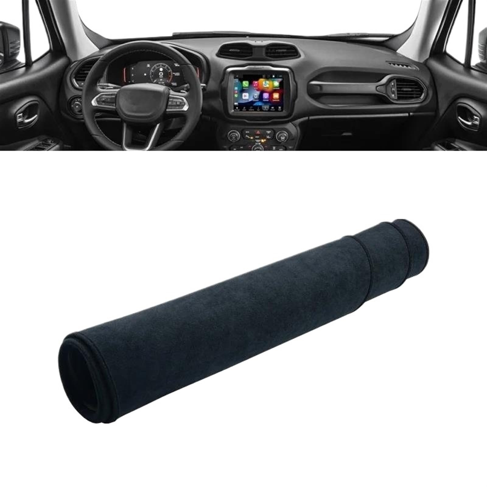 Armaturenbrett Abdeckung Matte Für Jeep Für Renegade 2015 2016 2017 2018 2019 2020 2021 2022 2023 Auto-Armaturenbrett-Abdeckung, Vermeiden Sie Lichtpad(B Black) von ELDVSUA