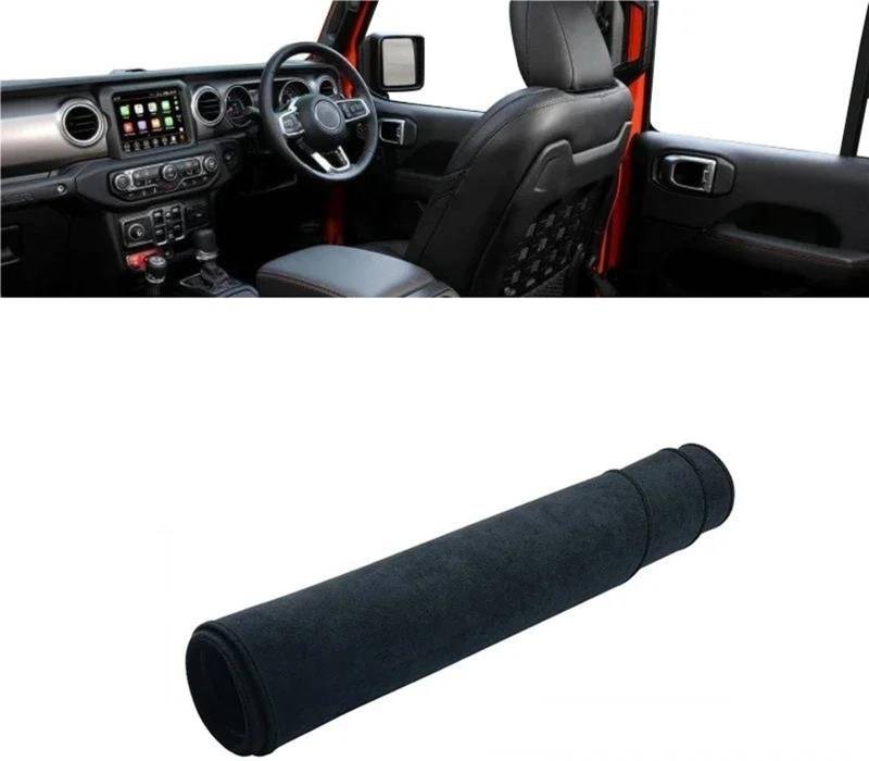 Armaturenbrett Abdeckung Matte Für Jeep Für Wrangler JL 2018 2019 2020 2021 2022 2023 2024 Auto-Armaturenbrett-Sonnenschutz-Abdeckung Instrumententafel Unterlage(Black RHD) von ELDVSUA