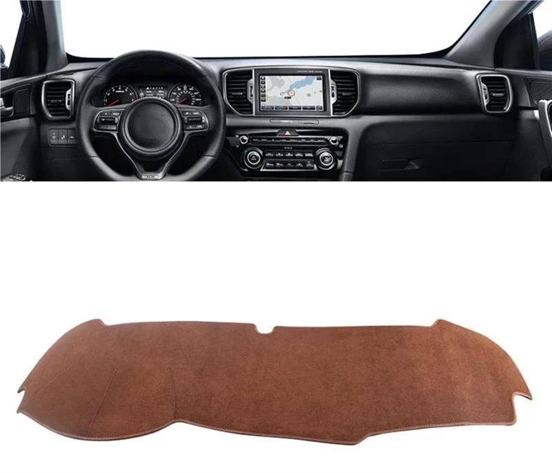 Armaturenbrett Abdeckung Matte Für Kia Für Sportage 4 QL 2016 2017 2018 2019 2020 2021 Auto-Armaturenbrett-Sonnenschutzabdeckung Instrumententafelmatte Unterlage(B LHD Brown) von ELDVSUA