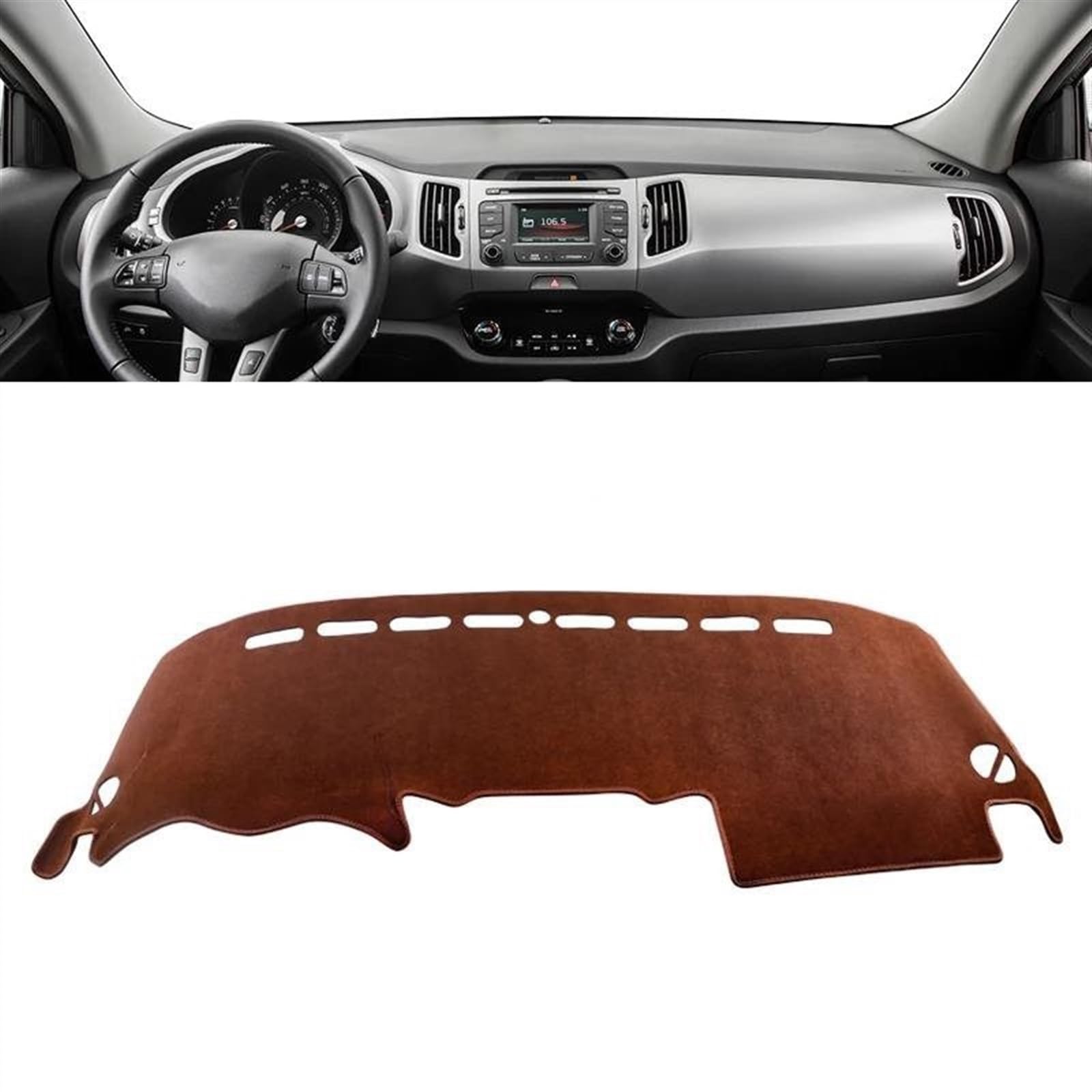 Armaturenbrett Abdeckung Matte Für Kia Für Sportage R 3. 2011 2012 2013 2014 2015 LHD Auto Armaturenbrett Abdeckung Matten Vermeiden Licht Pads Teppiche(B Brown) von ELDVSUA