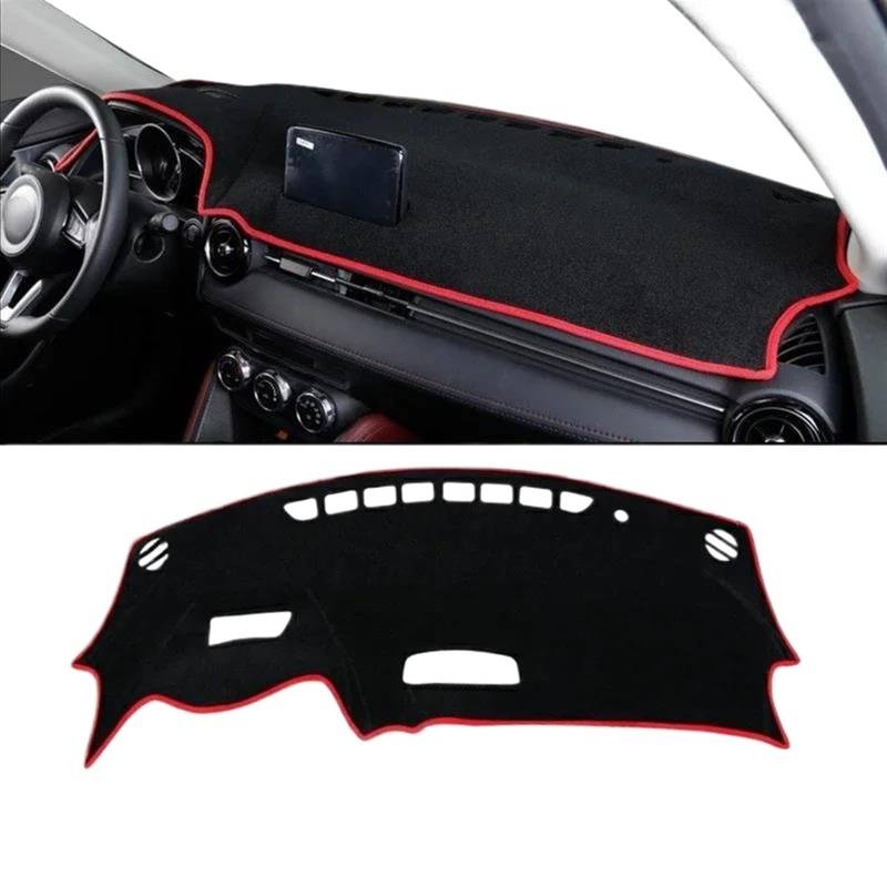 Armaturenbrett Abdeckung Matte Für Mazda 2 DJ DL 2015 2016 2017 2018 2019 2020 2021 2022 2023 Auto Dashboard Abdeckung Vermeiden Licht Pad Sonnenschutz Matte(A Red Side LHD) von ELDVSUA