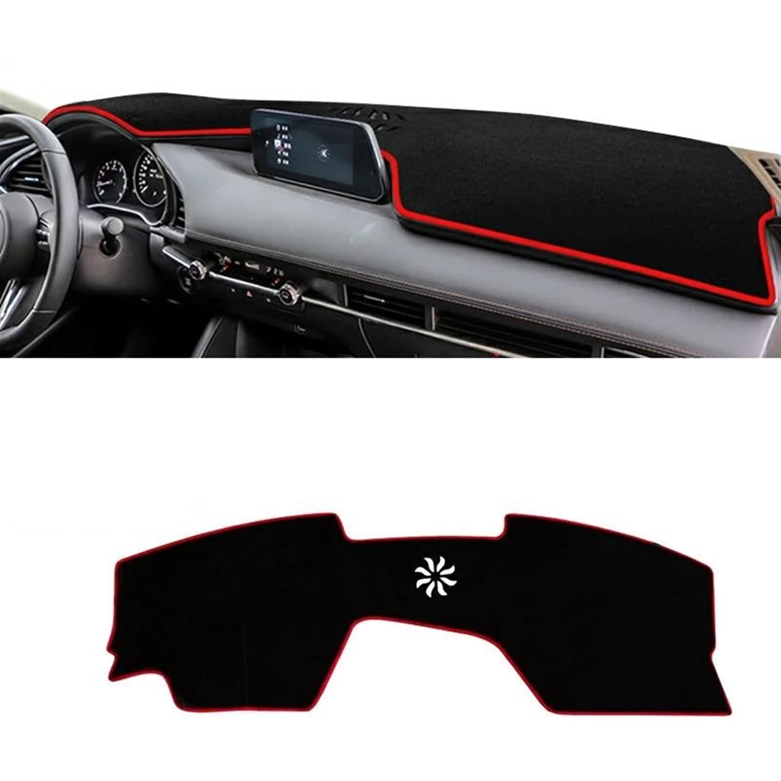 Armaturenbrett Abdeckung Matte Für Mazda 3 BP Für Axela 2019 2020 2021 2022 2023 Auto Dashboard Abdeckung Sonnenschutz Matten Vermeiden Licht Pads(A Red Side) von ELDVSUA