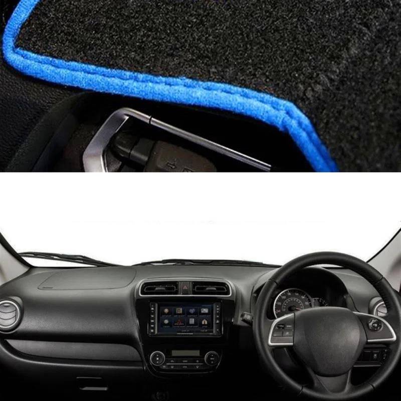 Armaturenbrett Abdeckung Matte Für Mitsubishi Für Mirage G4 2012 2013 2014 2015 2016 2017 2018 2019 Auto Sonnenschutz Auto Dashboard Abdeckung(Blue RHD) von ELDVSUA