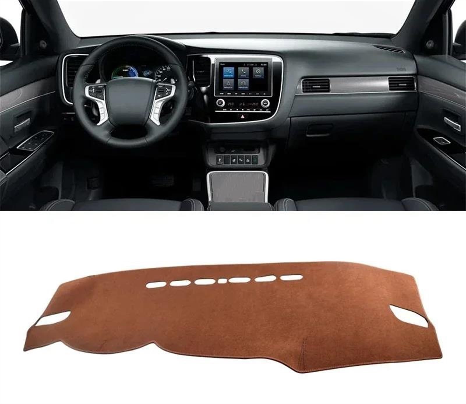 Armaturenbrett Abdeckung Matte Für Mitsubishi Für Outlander 3 III 2013 2014 2015 2016 2017 2018 2019 2020 Auto Armaturenbrett Abdeckung Sonnenschutz rutschfeste Matte(B LHD Brown) von ELDVSUA