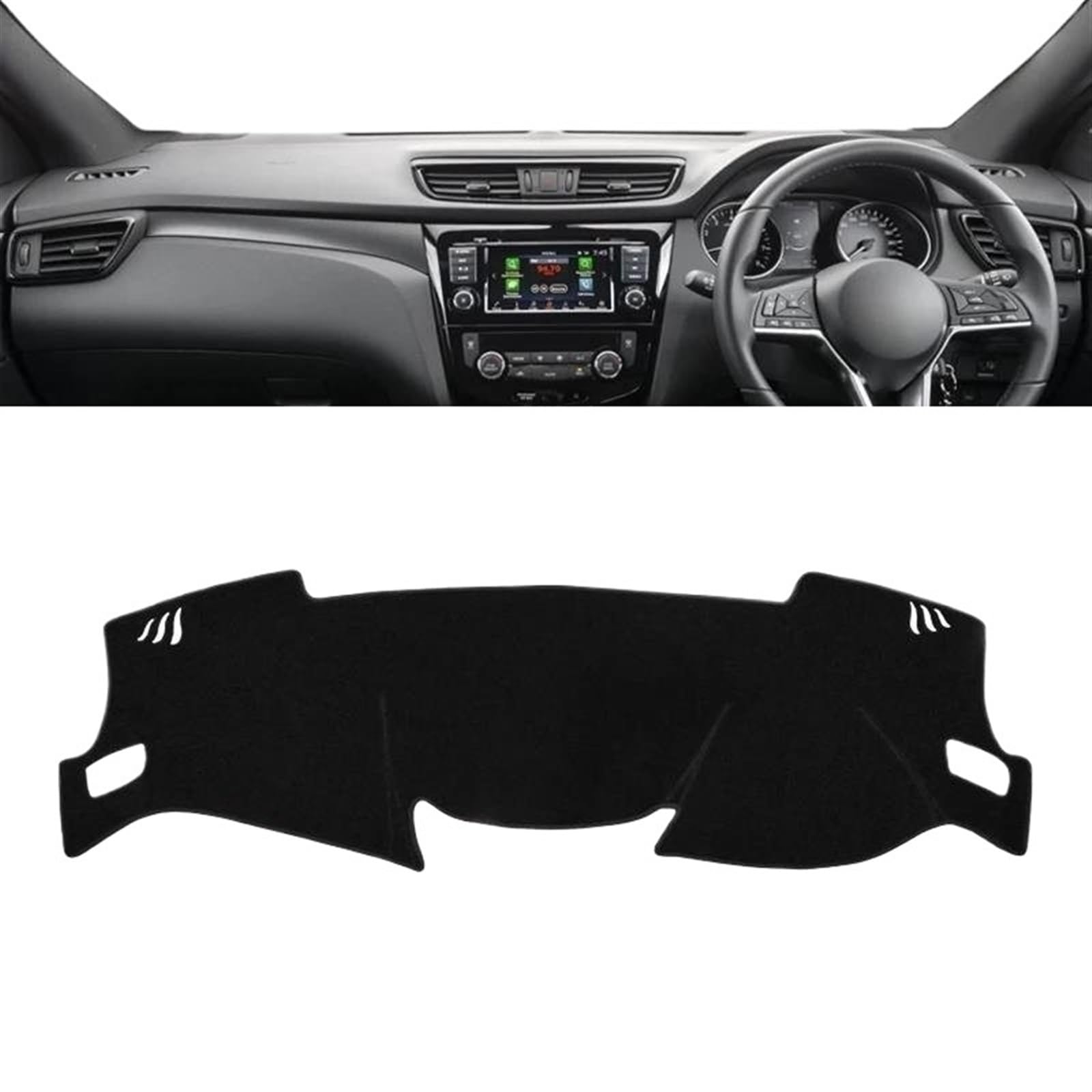 Armaturenbrett Abdeckung Matte Für Nissan Für Qashqai J11 2014 2015 2016 2017 2018 2019 2020 Auto-Armaturenbrett-Abdeckung, Instrumenten-Teppich-Armaturenbrett-Matte(A RHD Black Side) von ELDVSUA