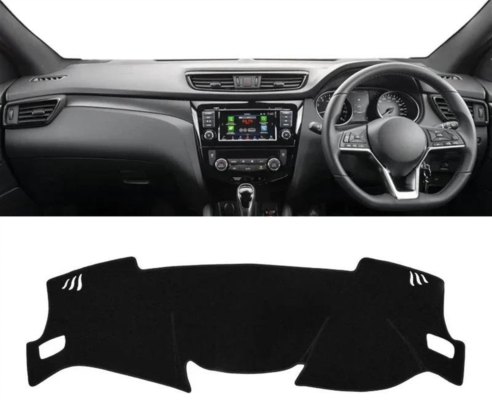 Armaturenbrett Abdeckung Matte Für Nissan Für Qashqai J11 2014 2015 2016 2017 2018 2019 2020 Auto Armaturenbrett Abdeckung Dash Matte Sonnenschutz rutschfeste Pad(A RHD Black Side) von ELDVSUA