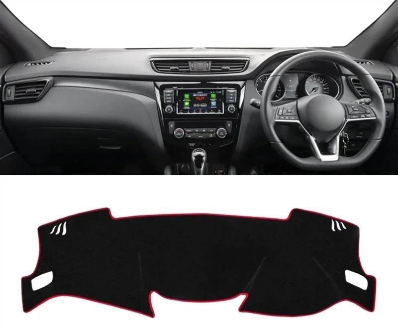 Armaturenbrett Abdeckung Matte Für Nissan Für Qashqai J11 2014 2015 2016 2017 2018 2019 2020 Auto Armaturenbrett Abdeckung Dash Matte Sonnenschutz rutschfeste Pad(A RHD Red Side) von ELDVSUA