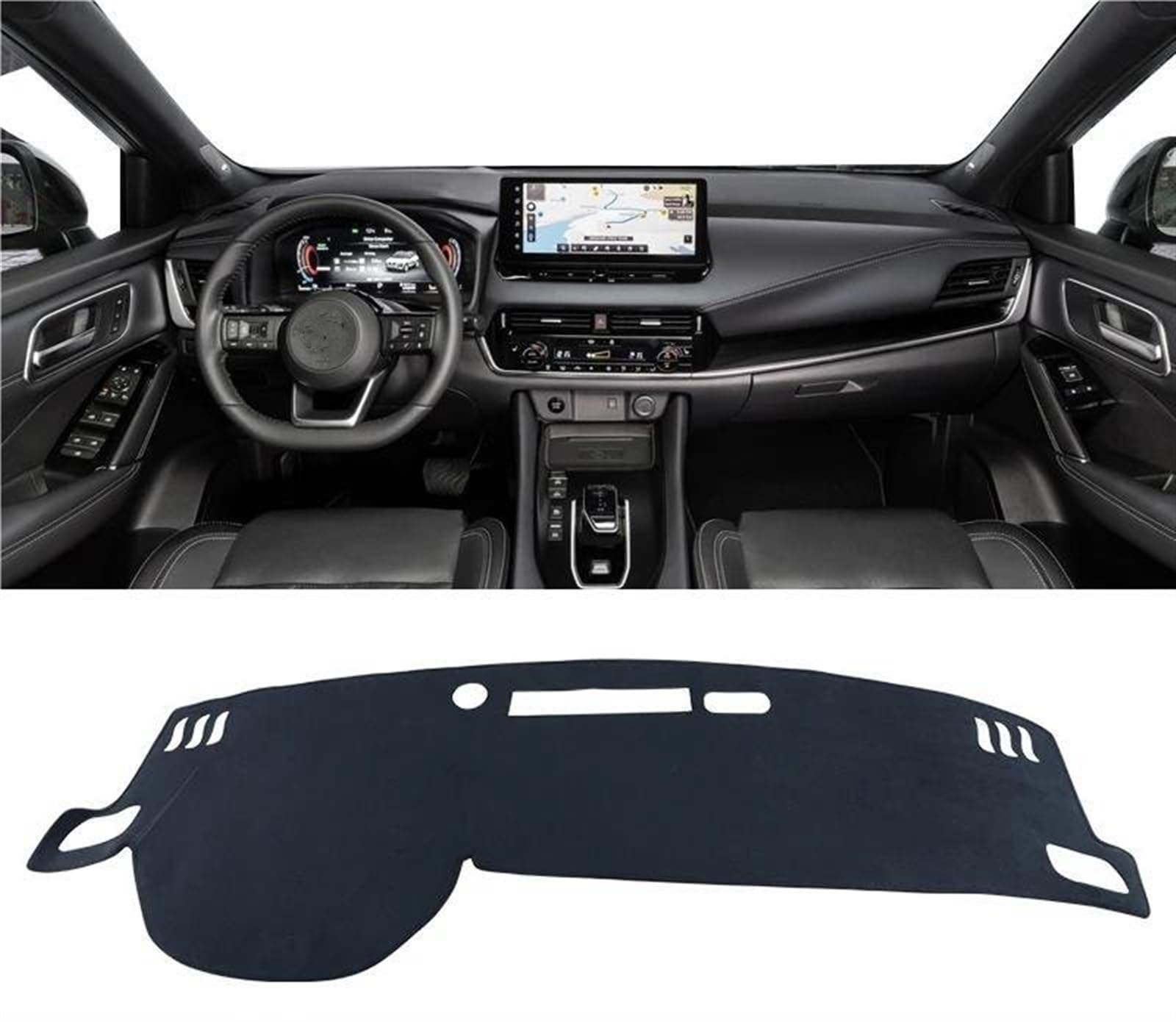 Armaturenbrett Abdeckung Matte Für Nissan Für Qashqai J12 2021 2022 2023 2024 Auto Dashboard Abdeckung Instrument Panel Teppiche Sonnenschutz Matten(B LHD Black) von ELDVSUA