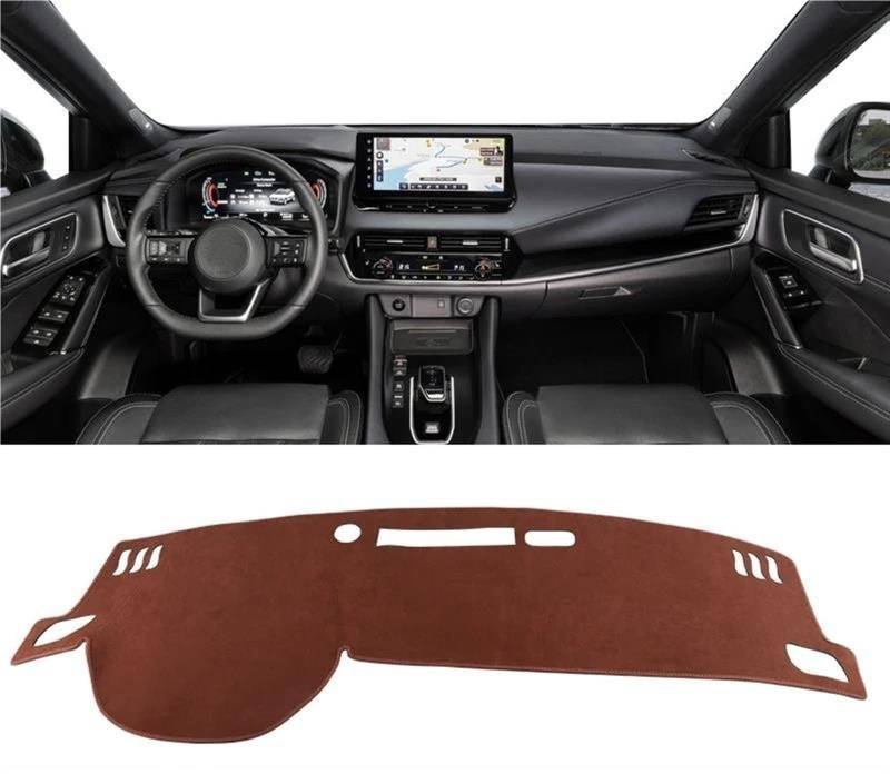 Armaturenbrett Abdeckung Matte Für Nissan Für Qashqai J12 2021 2022 2023 2024 Auto Dashboard Abdeckung Instrument Panel Teppiche Sonnenschutz Matten(B LHD Brown) von ELDVSUA