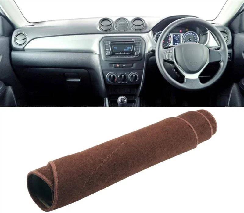 Armaturenbrett Abdeckung Matte Für Suzuki Für Vitara LY 2015 2016 2017 2018 2019 2020 2021 2022 Auto Dashboard Abdeckung Sonnenschutz Vermeiden Licht Matte Pad(B RHD Brown) von ELDVSUA