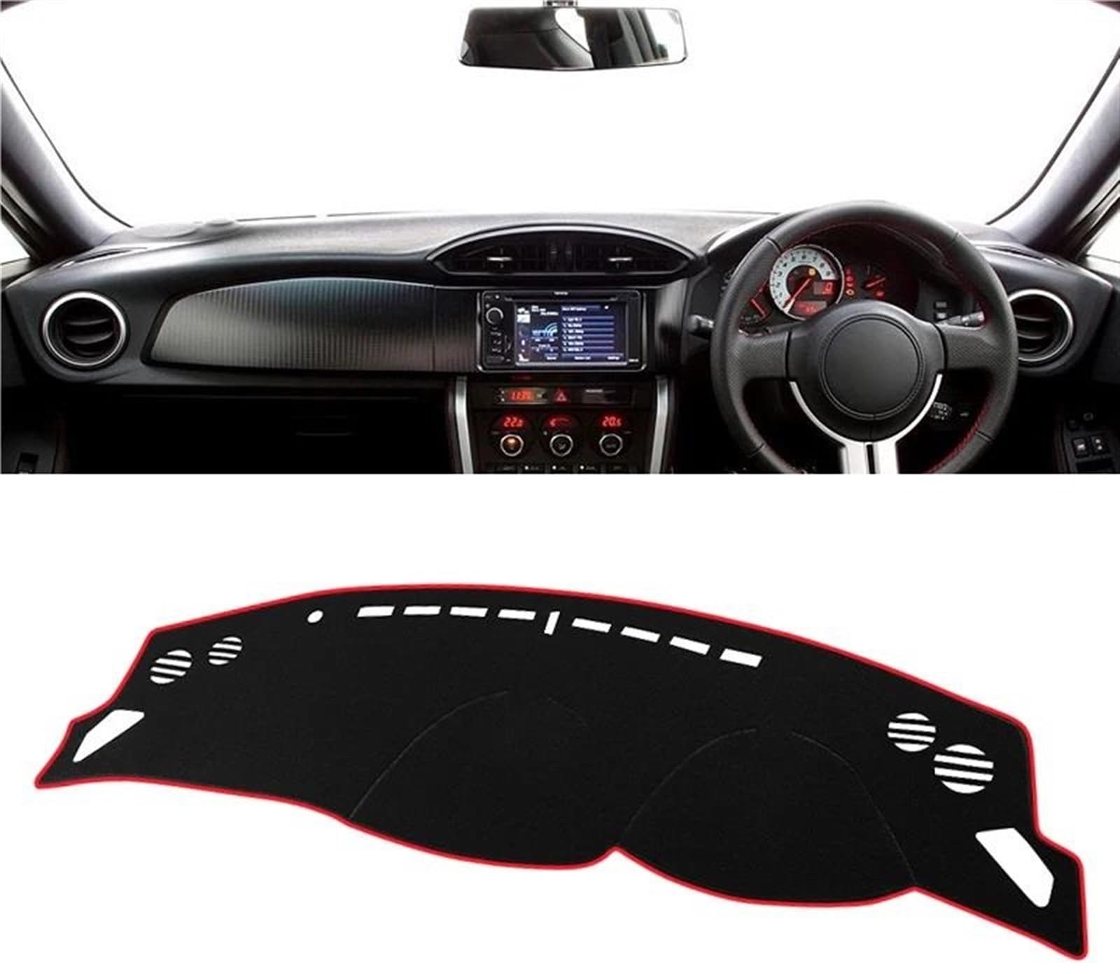 Armaturenbrett Abdeckung Matte Für Toyota 86 2012 2013 2014 2015 2016 2017 2018 2019 2020 Auto Dashboard Abdeckung Sonnenschutz Pad(A Red Side RHD) von ELDVSUA