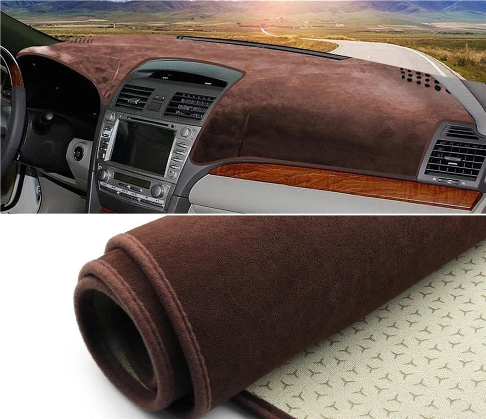 Armaturenbrett Abdeckung Matte Für Toyota Für Camry Für Aurion XV40 2007 2008 2009 2010 2011 Auto Dashboard Abdeckung Sonnenschutz Pad Instrument Panel Teppiche(LHD Brown) von ELDVSUA