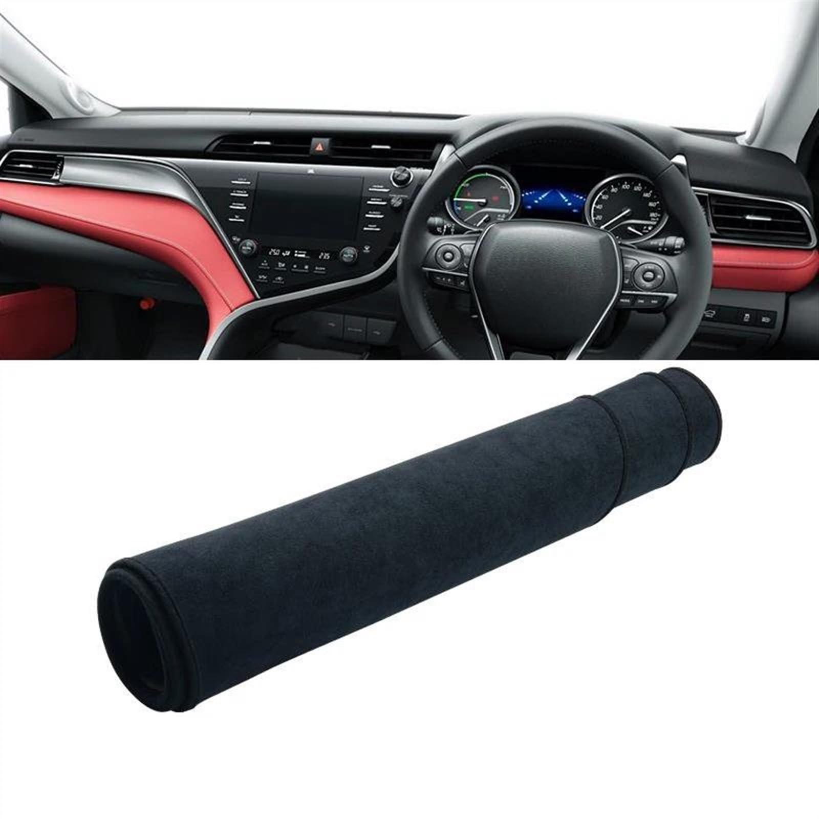 Armaturenbrett Abdeckung Matte Für Toyota Für Camry XV70 2018 2019 2020 2021 2022 2023 2024 Auto Dashboard Abdeckung Dash Matte Sonnenschutz Pad Zubehör(B RHD Black) von ELDVSUA