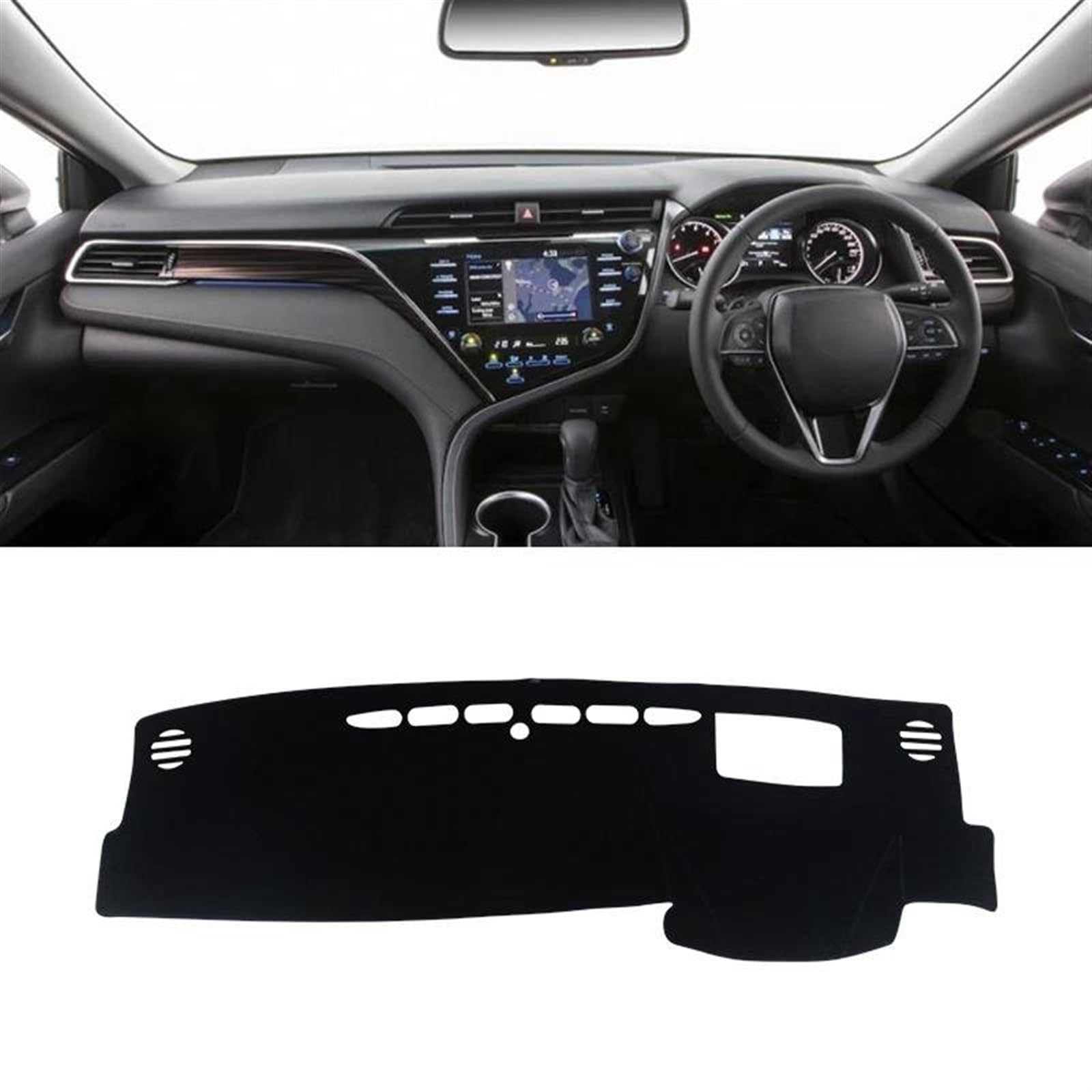 Armaturenbrett Abdeckung Matte Für Toyota Für Camry XV70 70 2018 2019 2020 2021 2022 2023 Auto Dashboard Abdeckung Matte Auto Dashboard Sonnenschutz Pad(A RHD Black Side) von ELDVSUA