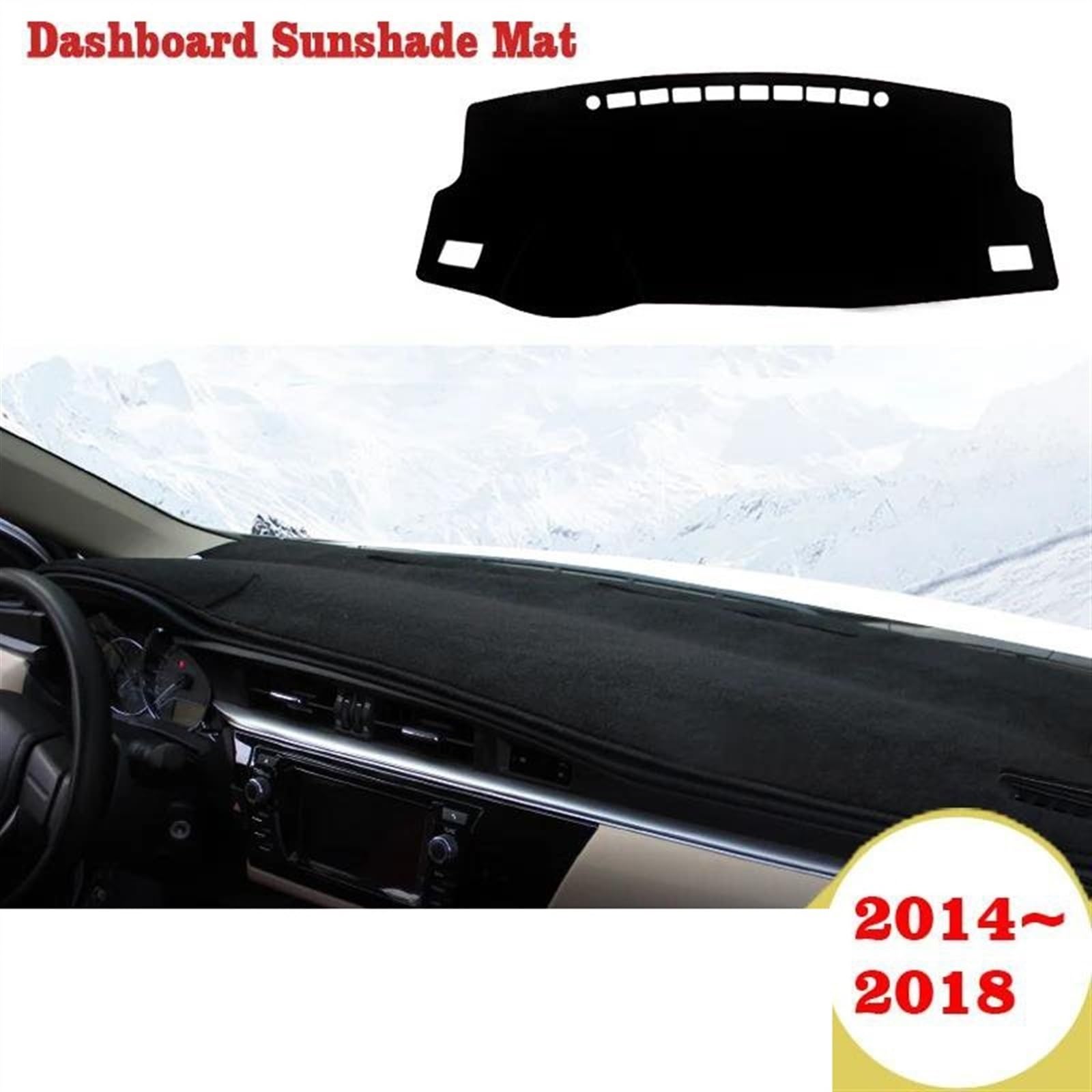 Armaturenbrett Abdeckung Matte Für Toyota Für Corolla 2014 2015 2016 20172018 Auto Dashboard Vermeiden Licht Pad Instrument Plattform Schreibtisch Abdeckung Matten(Front Black Side RHD) von ELDVSUA