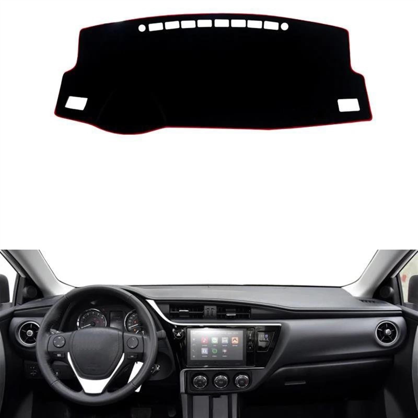 Armaturenbrett Abdeckung Matte Für Toyota Für Corolla 2014 2015 2016 20172018 Auto Dashboard Vermeiden Licht Pad Instrument Plattform Schreibtisch Abdeckung Matten(Front Red Side LHD) von ELDVSUA