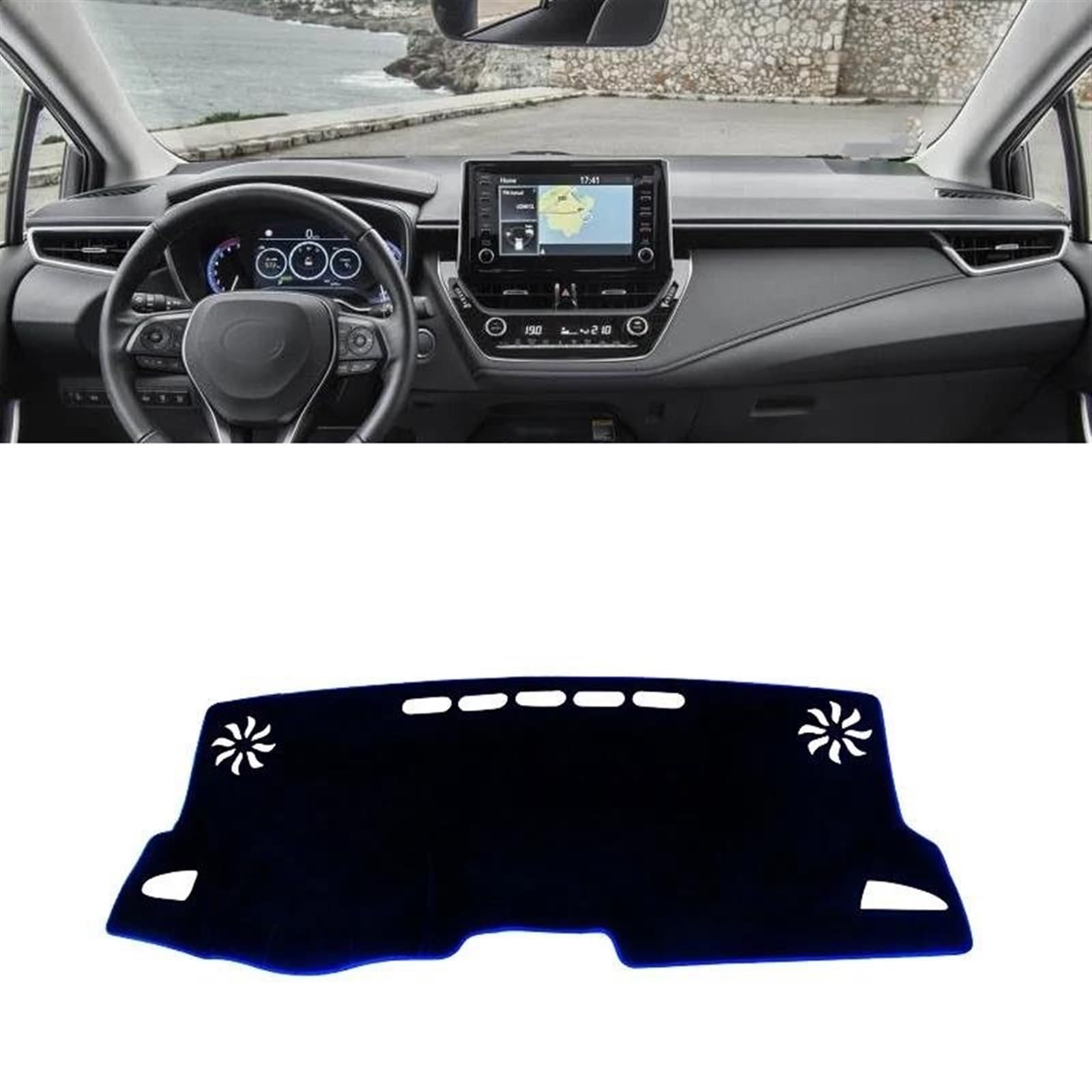 Armaturenbrett Abdeckung Matte Für Toyota Für Corolla E210 12th 2019 2020 2021 2022 2023 Auto Dashboard Abdeckung Matte Dashboard Sonnenschutz Pad(A LHD Blue Side) von ELDVSUA