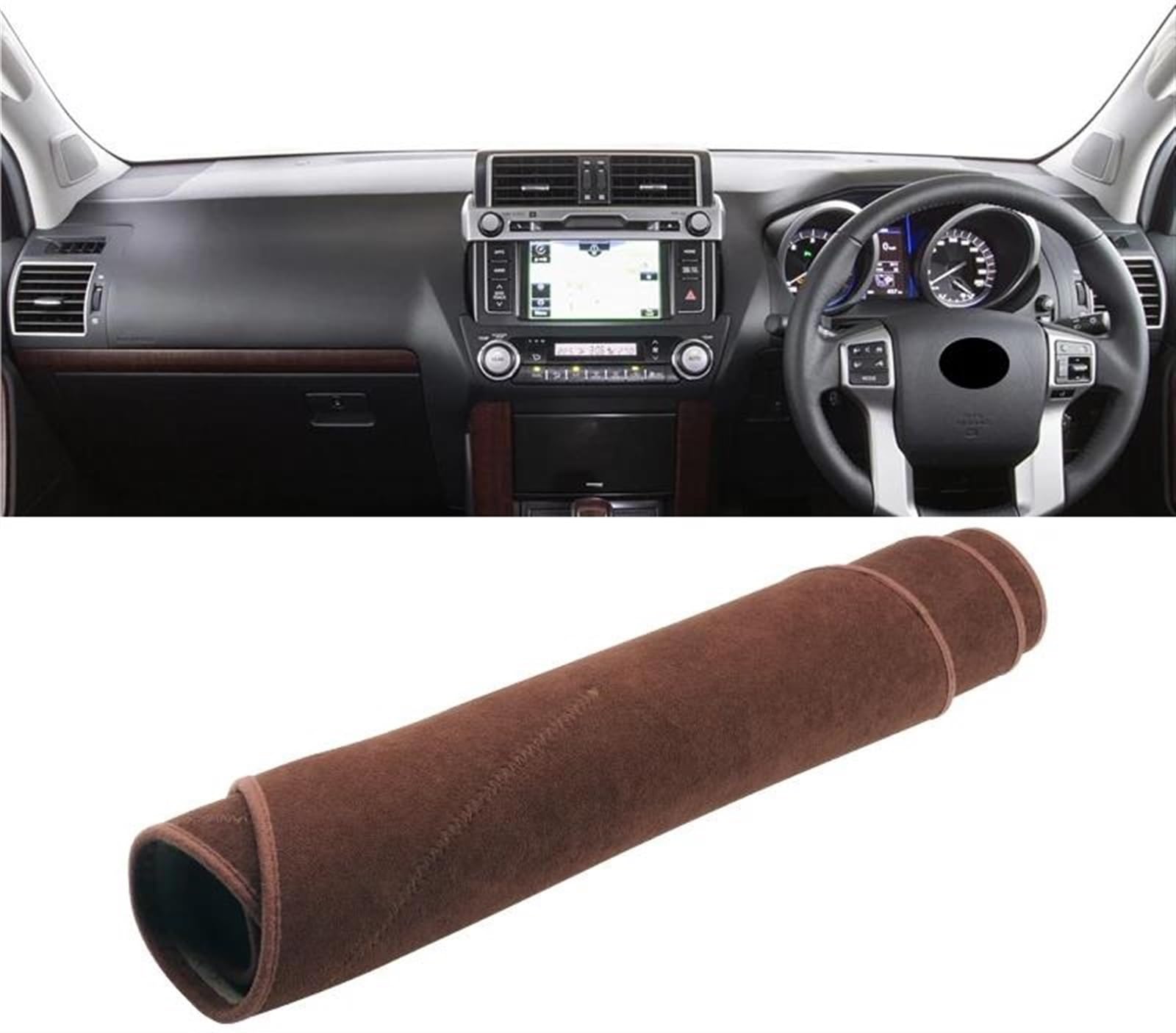 Armaturenbrett Abdeckung Matte Für Toyota Für Prado FJ150 2010-2014 2015 2016 2017 2018 2019 2020 Auto-Armaturenbrett-Sonnenschutz-Abdeckungsmatte Pad(B Brown RHD) von ELDVSUA