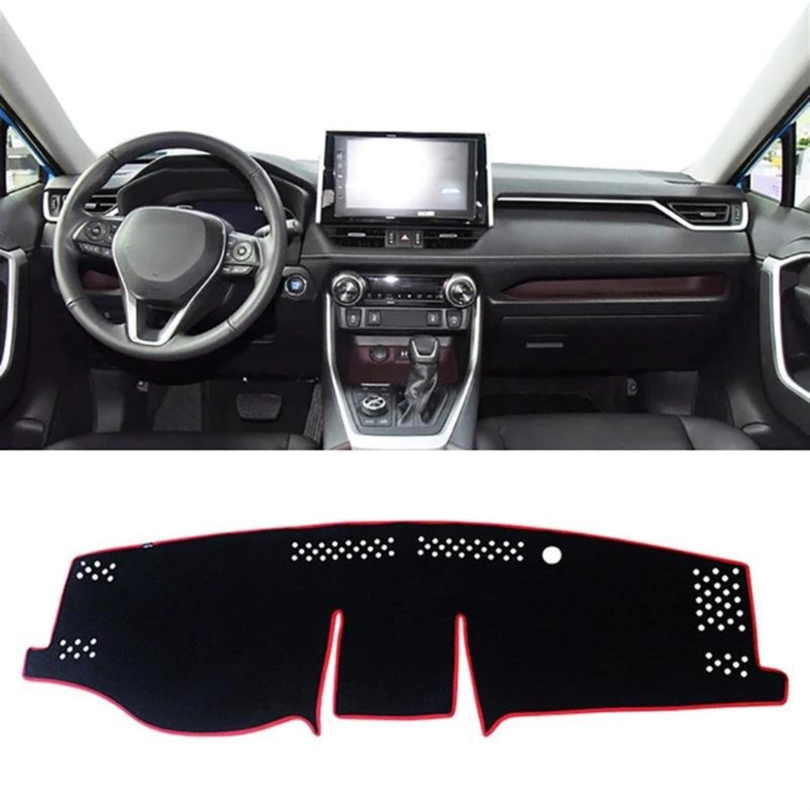 Armaturenbrett Abdeckung Matte Für Toyota Für RAV4 Für RAV 4 XA50 2019 2020 2021 2022 2023 Für Hybrid Dashboard Abdeckung Pad Sonnenschirm Dashmat(Red Side LHD) von ELDVSUA