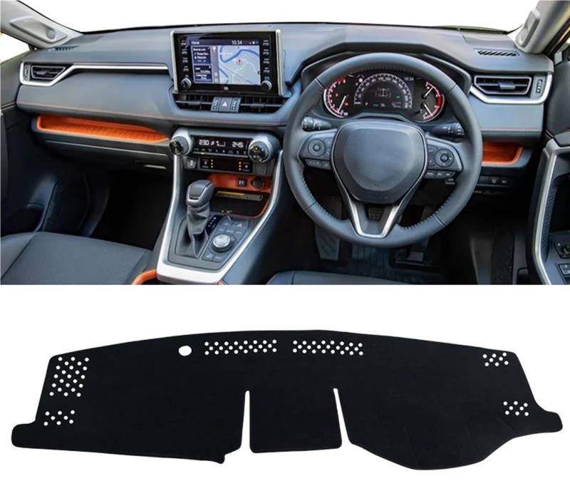 Armaturenbrett Abdeckung Matte Für Toyota Für RAV4 XA50 Für Hybrid 2019 2020 2021 2022 2023 2024 Auto Dashboard Matte Sonnenschutz Instrument Schreibtisch Abdeckung(A Black Side RHD) von ELDVSUA