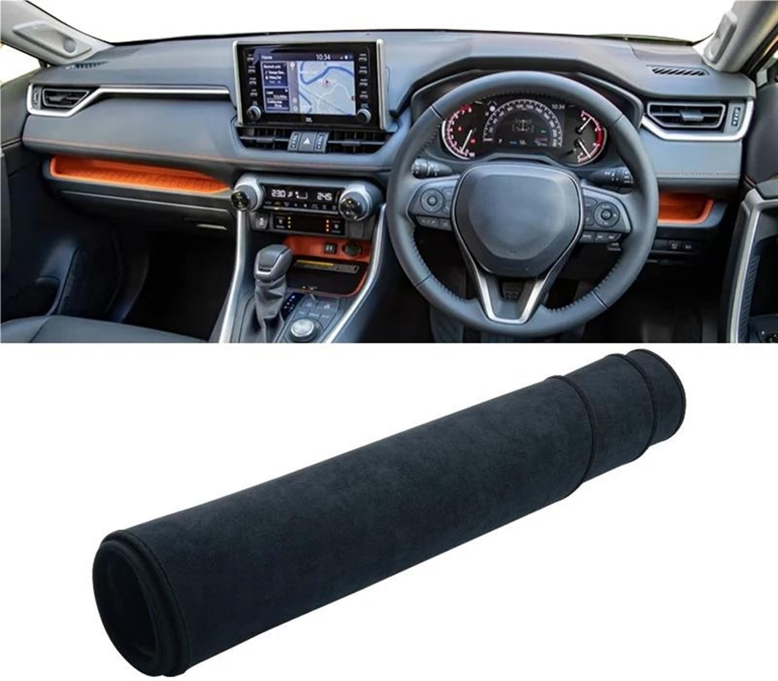 Armaturenbrett Abdeckung Matte Für Toyota Für RAV4 XA50 Für Hybrid 2019 2020 2021 2022 2023 2024 Auto Dashboard Matte Sonnenschutz Instrument Schreibtisch Abdeckung(B Black RHD) von ELDVSUA