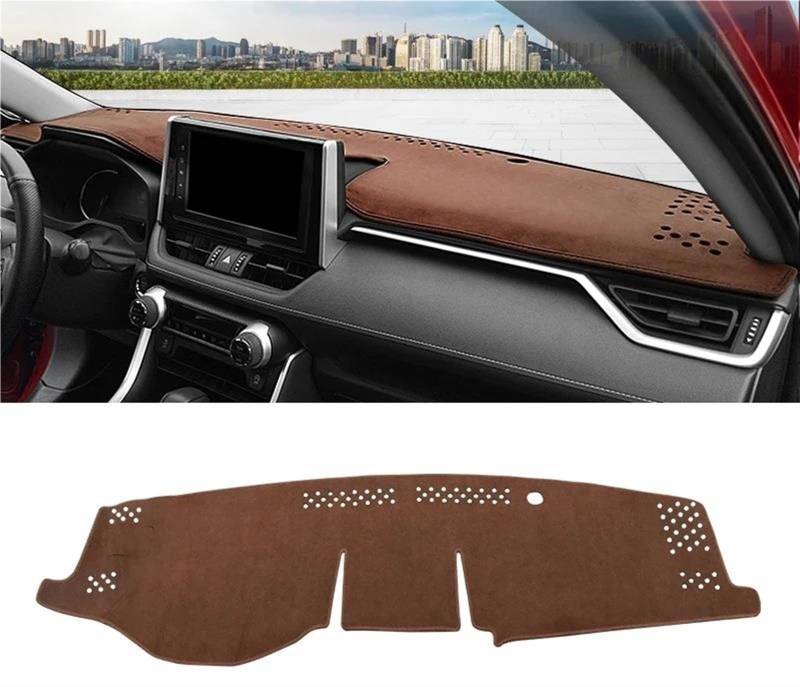 Armaturenbrett Abdeckung Matte Für Toyota Für RAV4 XA50 Für Hybrid 2019 2020 2021 2022 2023 2024 Auto Dashboard Matte Sonnenschutz Instrument Schreibtisch Abdeckung(B Brown LHD) von ELDVSUA