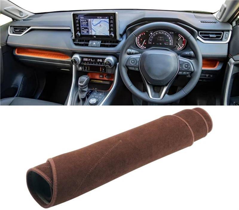 Armaturenbrett Abdeckung Matte Für Toyota Für RAV4 XA50 Für Hybrid 2019 2020 2021 2022 2023 2024 Auto Dashboard Matte Sonnenschutz Instrument Schreibtisch Abdeckung(B Brown RHD) von ELDVSUA