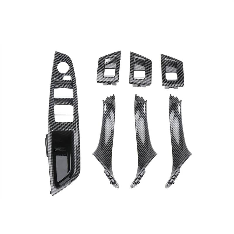 Automobilinnenraum Für F10 F11 Für 5 Series 2010-2015 2016 2017 LHD 7 PCS Auto-Innentürgriff Carbon Fiber Trim Cover Links Innenraum Interieur Zubehör(Model A) von ELDVSUA