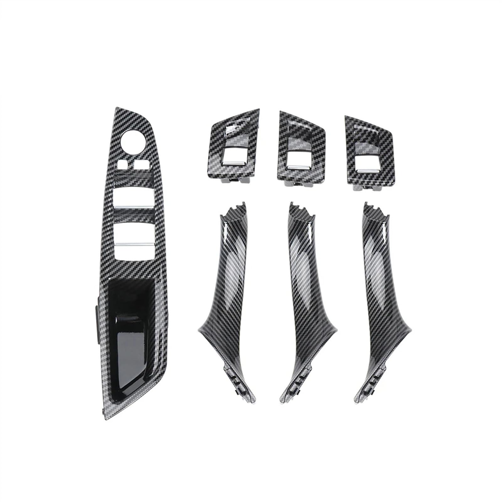 Automobilinnenraum Für F10 F11 Für 5 Series 2010-2015 2016 2017 LHD 7 PCS Auto-Innentürgriff Carbon Fiber Trim Cover Links Innenraum Interieur Zubehör(Model B) von ELDVSUA