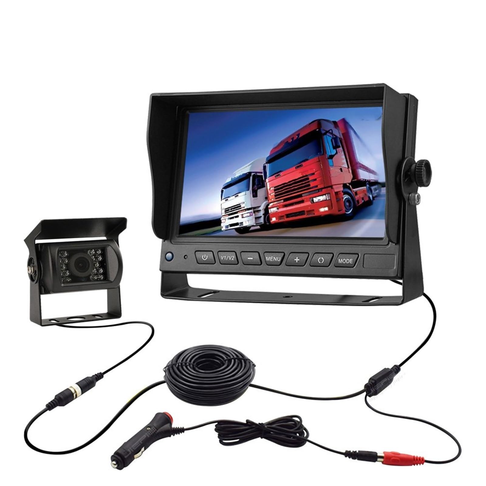 Backup Kamera Fahrzeug AHD 1080P Rückfahrkamerasystem Mit 7-Zoll-Monitor + AHD-Rückfahrkamera-Kit Für LKW-Bus-Parkrückfahrsystem Rückansicht Kamera von ELDVSUA