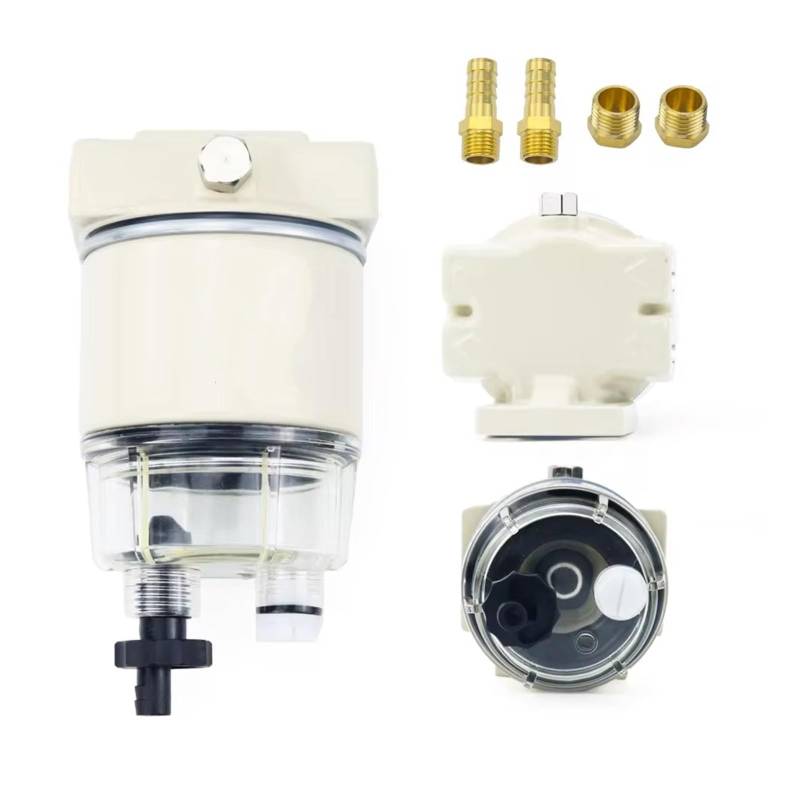 Benzinpumpen Kraftstofffilter-Wasserabscheider-Baugruppe Außenborder S3213 S3227 R12T Für Mercury Für Quicksilver OMC Schiffsmotor Boot 10 Mikron Kit Motorrad Kraftstoffpumpen(R12T) von ELDVSUA