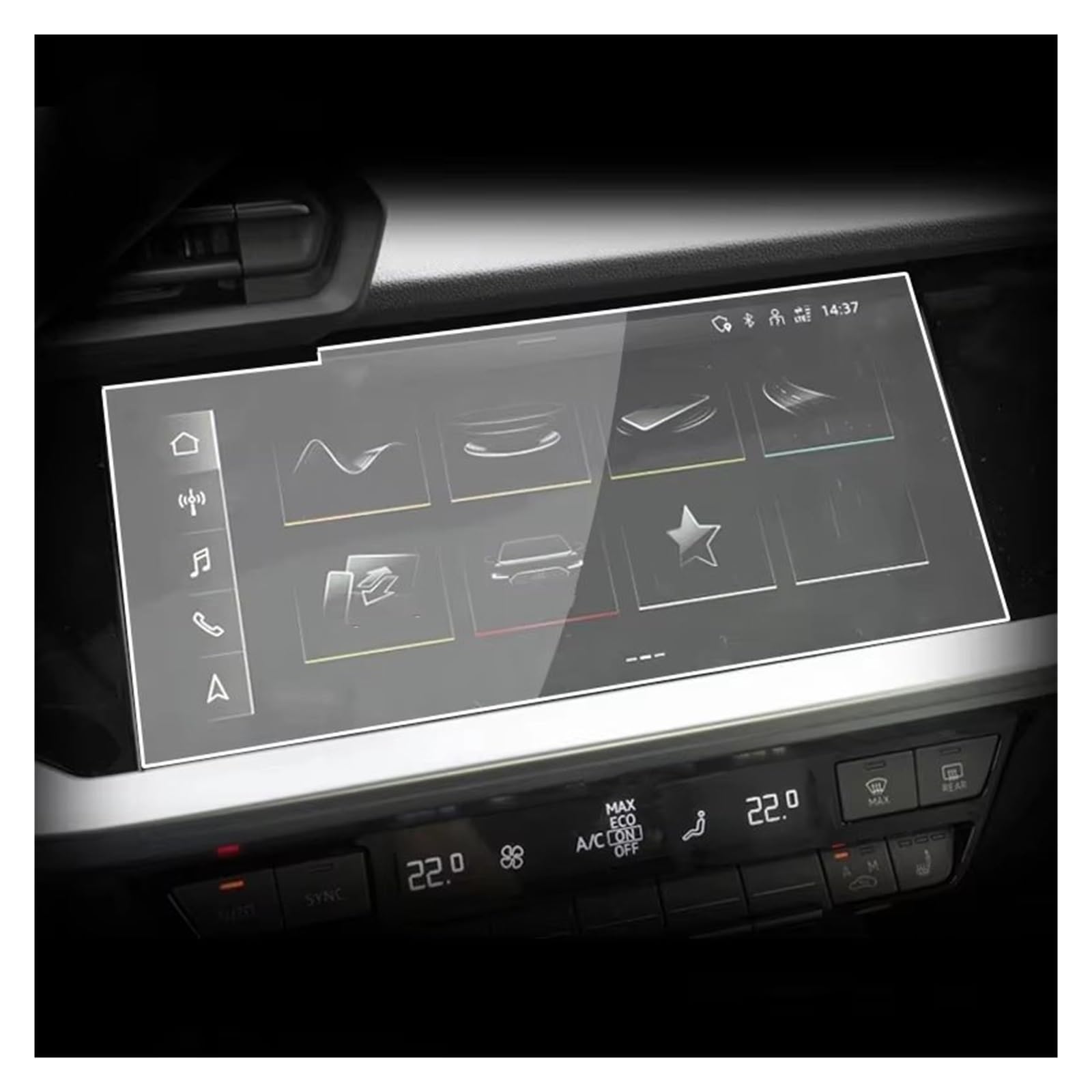 Displayschutz-Folie Für A3 Für 8Y 2020 2021 Auto GPS-Navigationsfilm LCD-Bildschirm Gehärtetes Glas Schutzfilm Anti-Kratzfilm Zubehör Refit Displayschutz von ELDVSUA